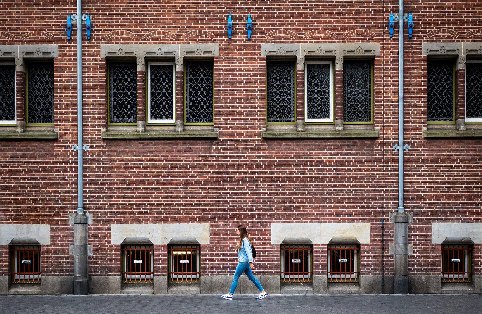 Common brick, repointed and original
